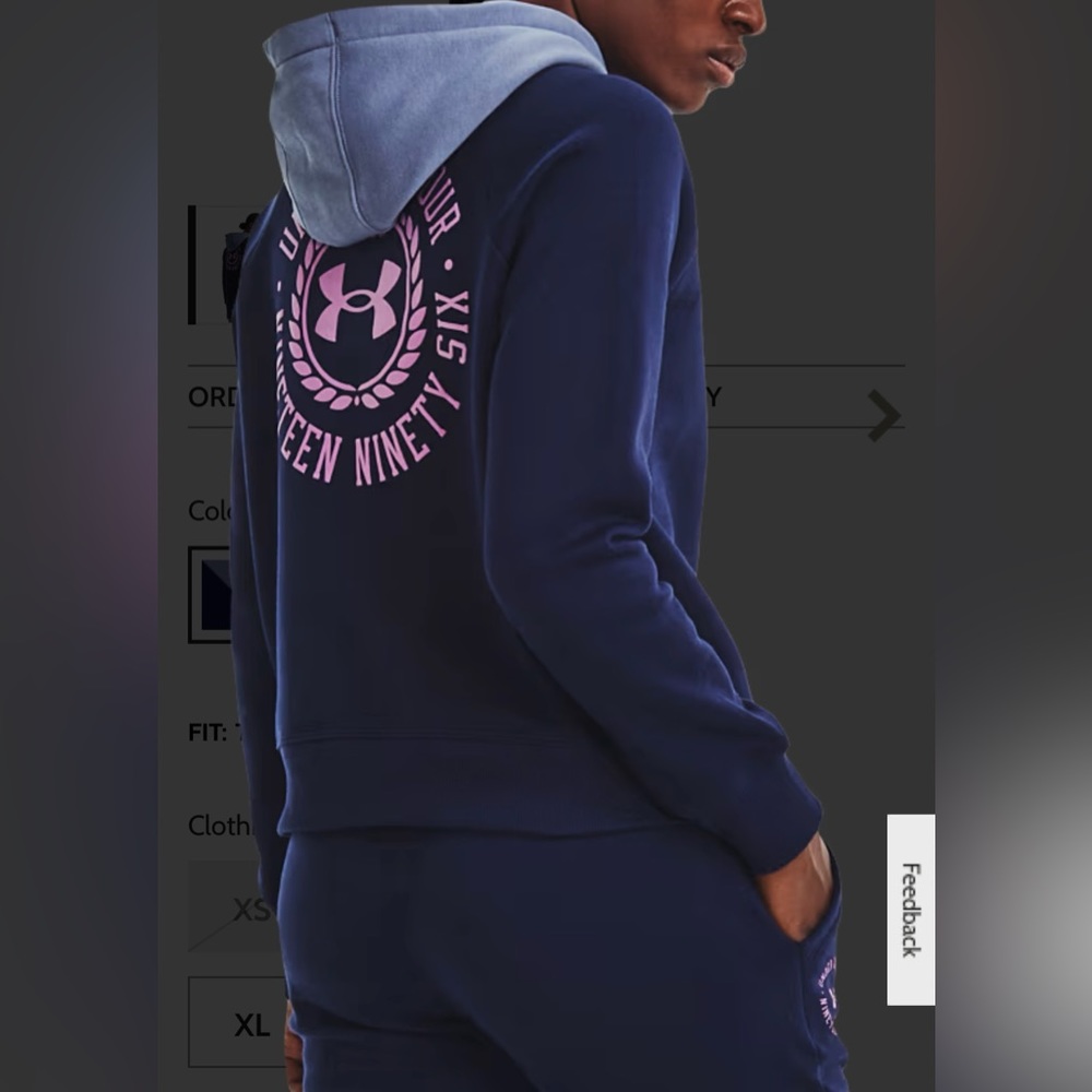 NWT under armour Navy blue sweatshirt size S